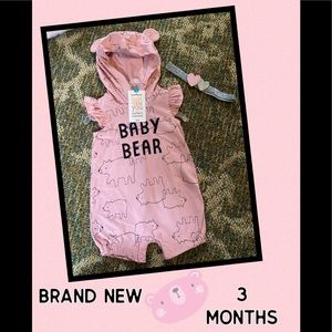 Cute bear outfit w/matching bow!! 🐻